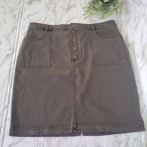 Banana Republic  Green Snap Button Front Skirt 12